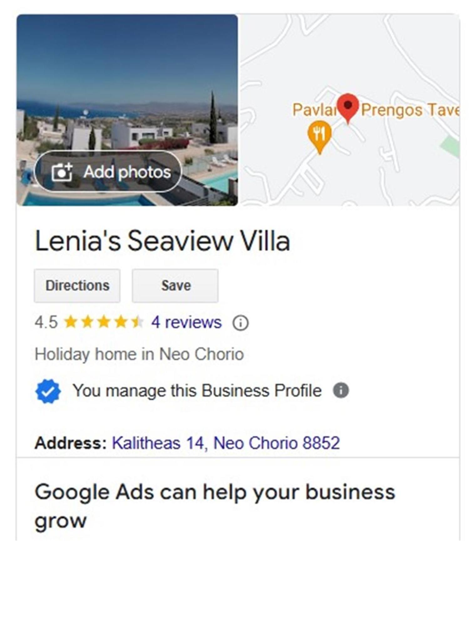 Villa Lenia's Sea View Neo Chorio